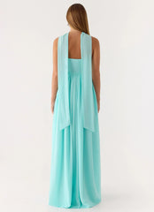 Celestino Scarf Maxi Dress - Aqua