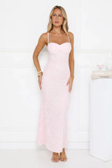 Love Bitten Lace Maxi Dress Pink