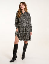 Printed Smock Shirt Dress