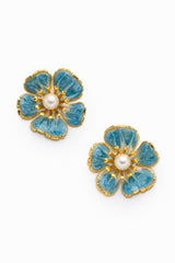 Dusty Blue Flora Earrings