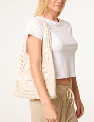 Metallic Crochet Knit Bag