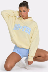 Oversized Applique Hoodie in Lemon
