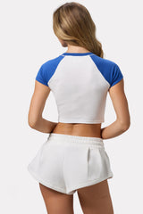 Graphic-Print Cropped T-Shirt in White