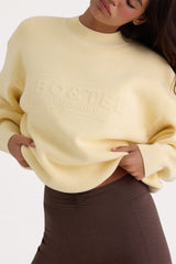 Ribbed Knit Oversized Jumper in Lemon