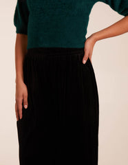 Wide Leg Textured Velour Trouser
