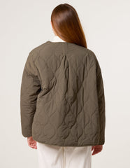 Button Front Quilted Jacket
