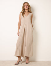Pleat Front Diamante Jumpsuit