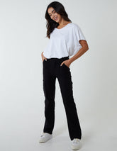 Straight Leg Pocket Detail Cargo Trousers