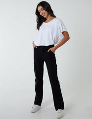 Straight Leg Pocket Detail Cargo Trousers