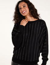 Striped Diamante Batwing Jumper