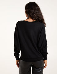 Striped Diamante Batwing Jumper