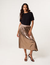 Metallic Pleated Tulle Skirt