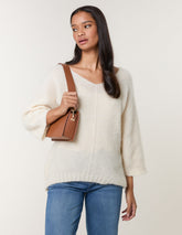 Fluffy Textured V Neck Jumper
