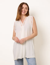 V Lace Trim Top
