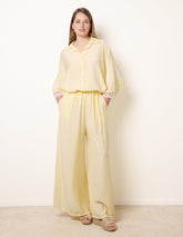Crinkle Viscose Wide Leg Trousers