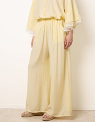 Crinkle Viscose Wide Leg Trousers
