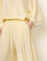 Crinkle Viscose Wide Leg Trousers