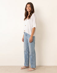 Thin Knit Button Front Boxy Cardigan