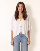 Thin Knit Button Front Boxy Cardigan