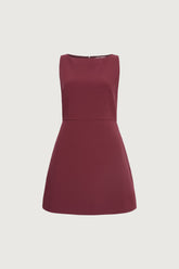 BOAT NECK MINI DRESS WITH POCKETS