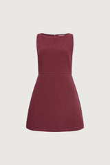 BOAT NECK MINI DRESS WITH POCKETS
