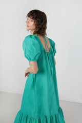 PUFF SLEEVE TIERED DRESS