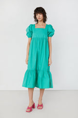 PUFF SLEEVE TIERED DRESS
