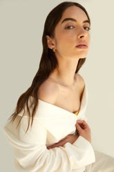 DOUBLE HOOP STONE EARRING