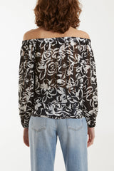 Tie Front Bardot Top