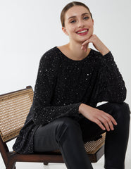 Asymmetric Hem Batwing Oversized Top