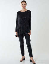 Asymmetric Hem Batwing Oversized Top