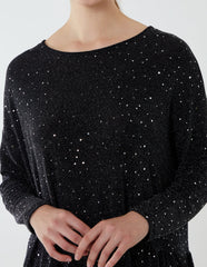 Asymmetric Hem Batwing Oversized Top