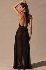 Halterneck Maxi Dress in Black