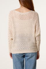 Pointelle Cable Batwing Jumper