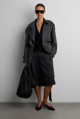 BELTED FUNNEL TRENCH COAT