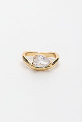 Angelisse Crystal Pear Ring Gold