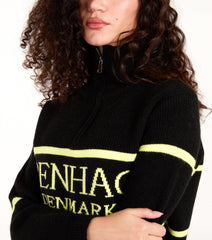 Zip Neck Logo Jumper