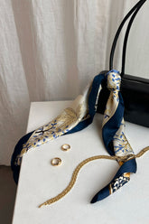 PRINTED SATIN HEAD SCARF
