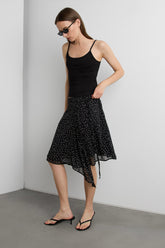 POLKA DOT WRAP MIDI SKIRT
