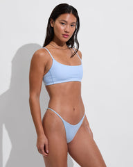 Skinny Dip Bottom - Splash Stripe Horizontal: Blue Skies / Coconut