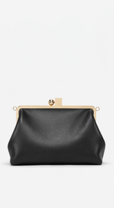Monaco Frame Clutch Bag - Black