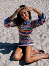 Smaibulun Doll | Zig Zag Crochet Knit Dress - Blue