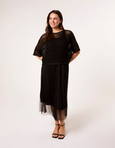 Crochet Top Pleat Dress