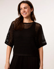 Crochet Top Pleat Dress