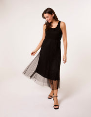 Crochet Top Pleat Dress