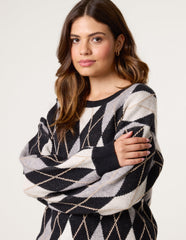 Argyle-Patterned Knit Jumper