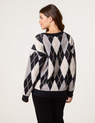 Argyle-Patterned Knit Jumper