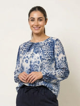 Animal Print Round Neck Top