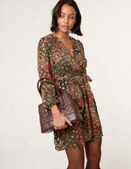 Gold Foil Patchwork Mini Dress