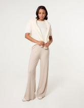 Ribbed Wide Leg Trousers